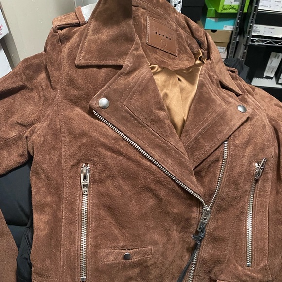 Blank NYC suede moto jacket chocolate truffle NWT Small - Picture 8 of 8